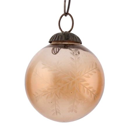 Set Of 4 piece Brown Round Leaf Cut Christmas Hanging